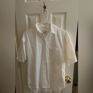 Abercrombie & Fitch Oversized Short-Sleeve Poplin Button-Up Shirt